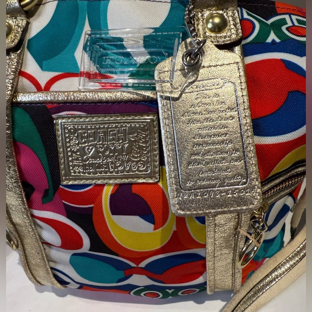 Coach Poppy C Spotlight 2 Way Tote with Gold MetalicTrim 2009 13830 - Picture 2 of 7